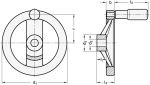 Spoked handwheel aluminium GN groove, handle