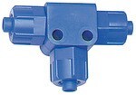 T-fitting rigid Plastic POM blue