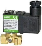 3/2-way solenoid valve NC IG 1/8", 0-15 bar, FPM brass