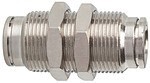 Bulkhead fitting, metallica series AG M10x1, SD4, L 31.5 mm Nickel-plated brass