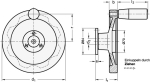 Handwheel, safety, handle GN ring Fixed bearing flange