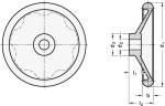 Disc handwheel DIN Hole with groove