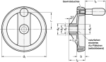 Handrad mit 2 Speichen ohne Drehgriff GN 522-100-K10-A Elesa, Bohrung mit Nut, PP SW