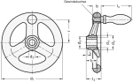 Spoked handwheel GN PF black, with