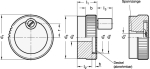 Feed wheel with standard scale GN 736.1-52-Z10-A-S Anodised aluminium SW, without handle