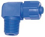 Elbow fitting AG "R, rigid Plastic POM blue