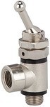 3/2-way toggle valve AG IG max 8 bar Brass, quick-release fitting