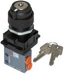 3/2-way miniature valve, pull switch M 5 side connection, NC, 0.5-10 bar bistable, with lock, aluminium