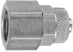 Straight screw-on fitting Female thread 1/4", L 25 Stainless steel 1.4571