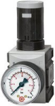 Precisiedrukregelaar Futura-serie IG 1/4", 0,1-1 bar, 2000l/min, BG1 incl. manometer, max. 16bar, door. Dru.