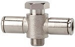 Push-in T-fitting AG O-ring FKM Nickel-plated brass, metallica series