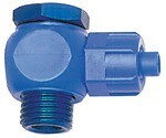 Elbow fitting with aluminium banjo bolt AG rotatable Plastic POM blue