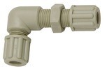 Angled bulkhead connection 2x for hose Polypropylene PP