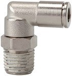 Push-in elbow fitting, rotatable AG 1/2 "R, SD12, SW22, thread coating Nickel-plated brass, metallica series