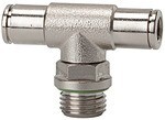 Push-in T-fitting 1/2" male, SD12, swivelling, with O-ring Nickel-plated brass, metallica series