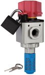 3/2-way shut-off valve series G-mini IG 0-9bar, 1750l/min, BG200, manu. Mounting bracket, lock, silencer