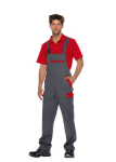 Latzhose dunkelgrau-rot, MG305 BP 1844 Workwear