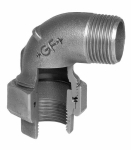 Angle connector no. 102 galvanised A/I R/Rp conical sealing Georg Fischer