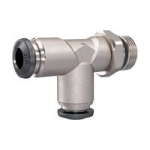 Push-in T-fitting universal short AG for hose outer Ø rotatable Nickel-plated brass l-shape, Riegler